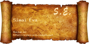 Simai Éva névjegykártya